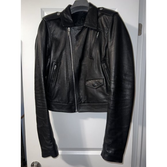 Rick Owens Leather Biker Jacket - Picture 1 of 7